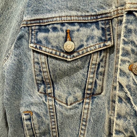 Vintage GAP Blue Jeans Denim Raw Jacket Classic Y2K Trucker 90s Style/men size S - Picture 7 of 13
